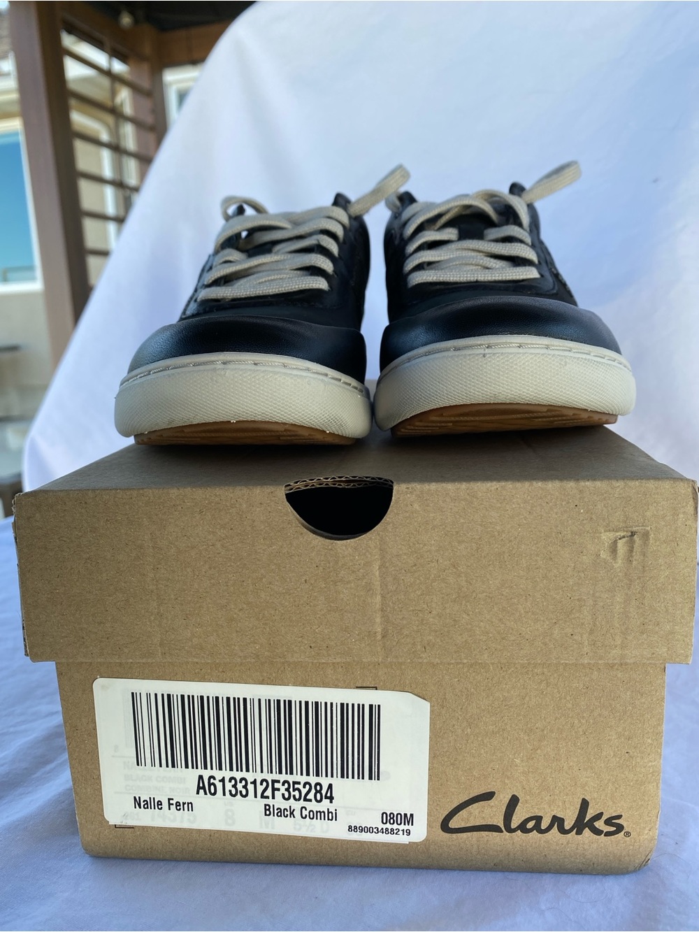 Clarks Women’s Black Sneakers, Size 8